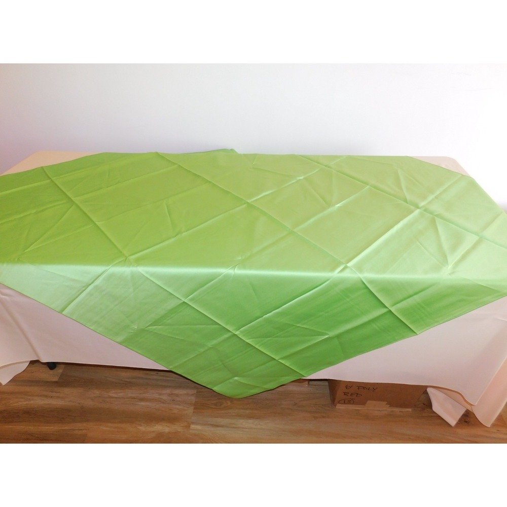 60" Square Satin Neon Green Tablecloth Overlay